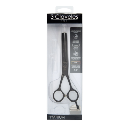 3 Claveles - Tijera Titanium 5,5" Esculpir - Imagen 2