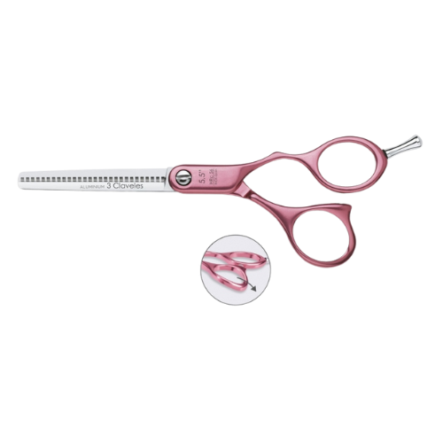 3 Claveles - Tijera Aluminium 5.5" Rosa Esculpir - Imagen 2